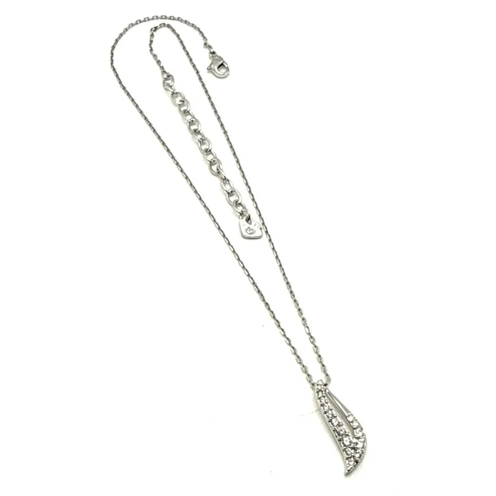 Swarovski Crystal Abstract Pendant Necklace Silver Rhodium Plated 15